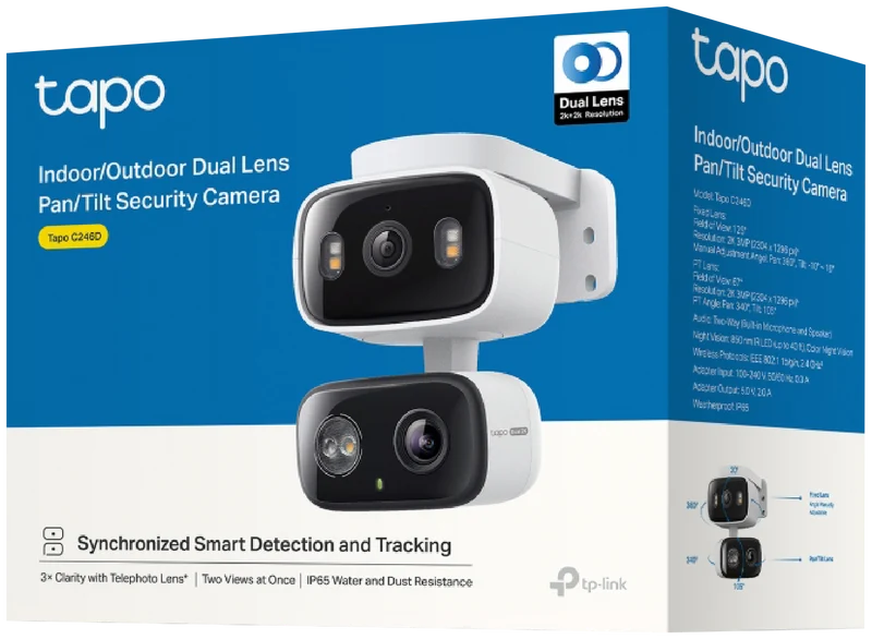 TP-LINK 2K Indoor/Outdoor Dual Lens Pan/Tilt Security Camera