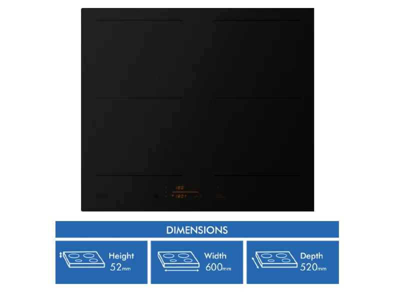 ASKO Series 5, 60cm 4 Zone Induction Cooktop, Matte Black