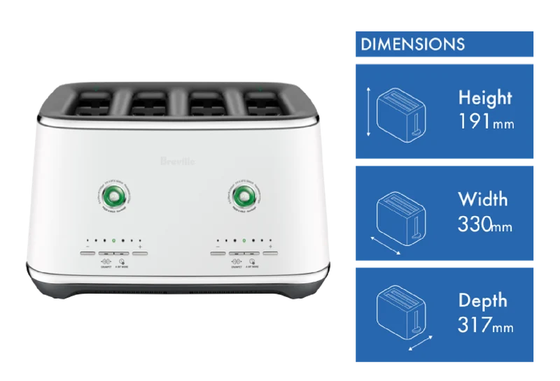 Breville The Eye Q 870 Auto 4 Slice Sea Salt Toaster