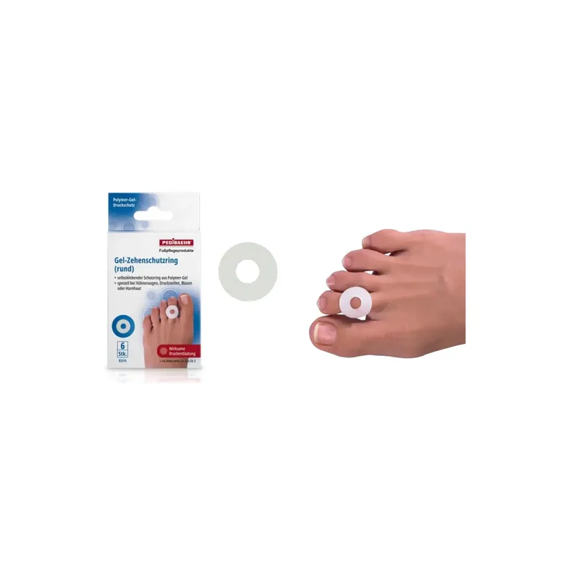 PediBAEHR Gel Toe Protection Rings Round Small 6 Pcs