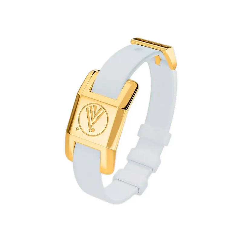 Visponder Gold with White Silicon Strap -Brain