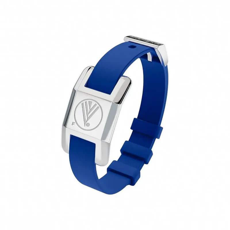 Visponder Silver with Dark Blue Silicon Strap -Flexibility