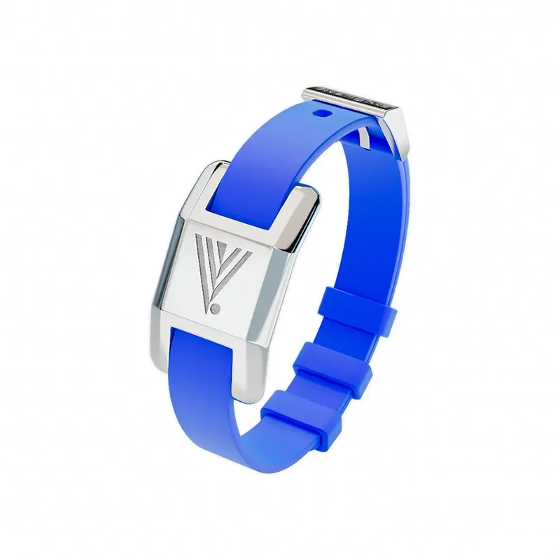 Visponder Silver with Blue Silicon Strap -Flexibility
