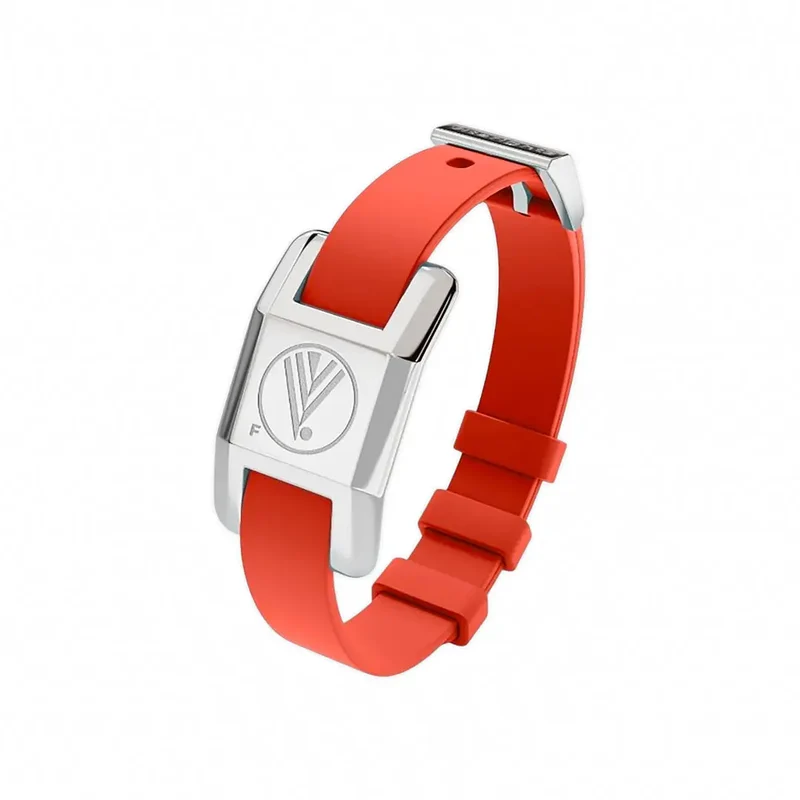 Visponder Silver with Red Silicon Strap - Sport