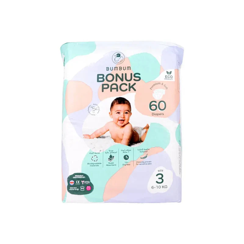 Bumbum Baby Diaper Bonus Pack NO.3 (6-10kg) 60PCS BB022