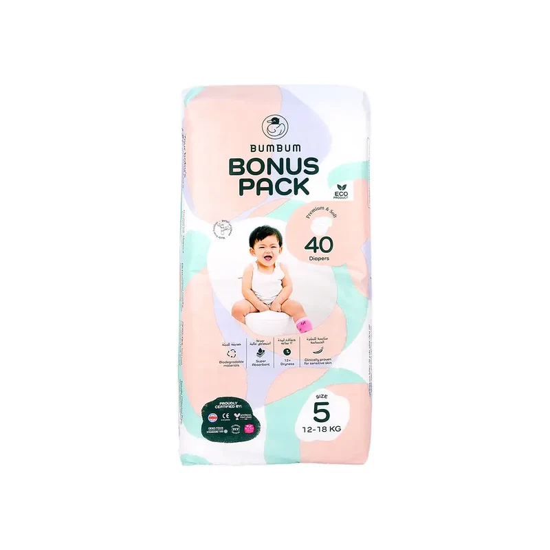 Bumbum Baby Diaper Bonus Pack NO.5 (12-18kg) 40PCS BB027