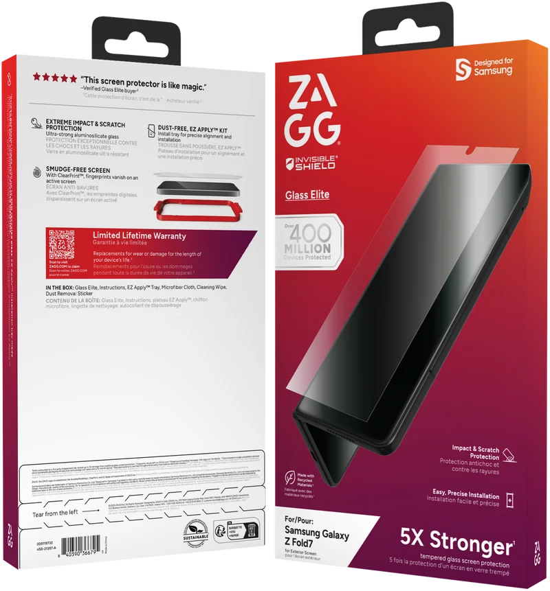 ZAGG Samsung Z Fold7 Invisibleshield Glass Elite Screen Protector