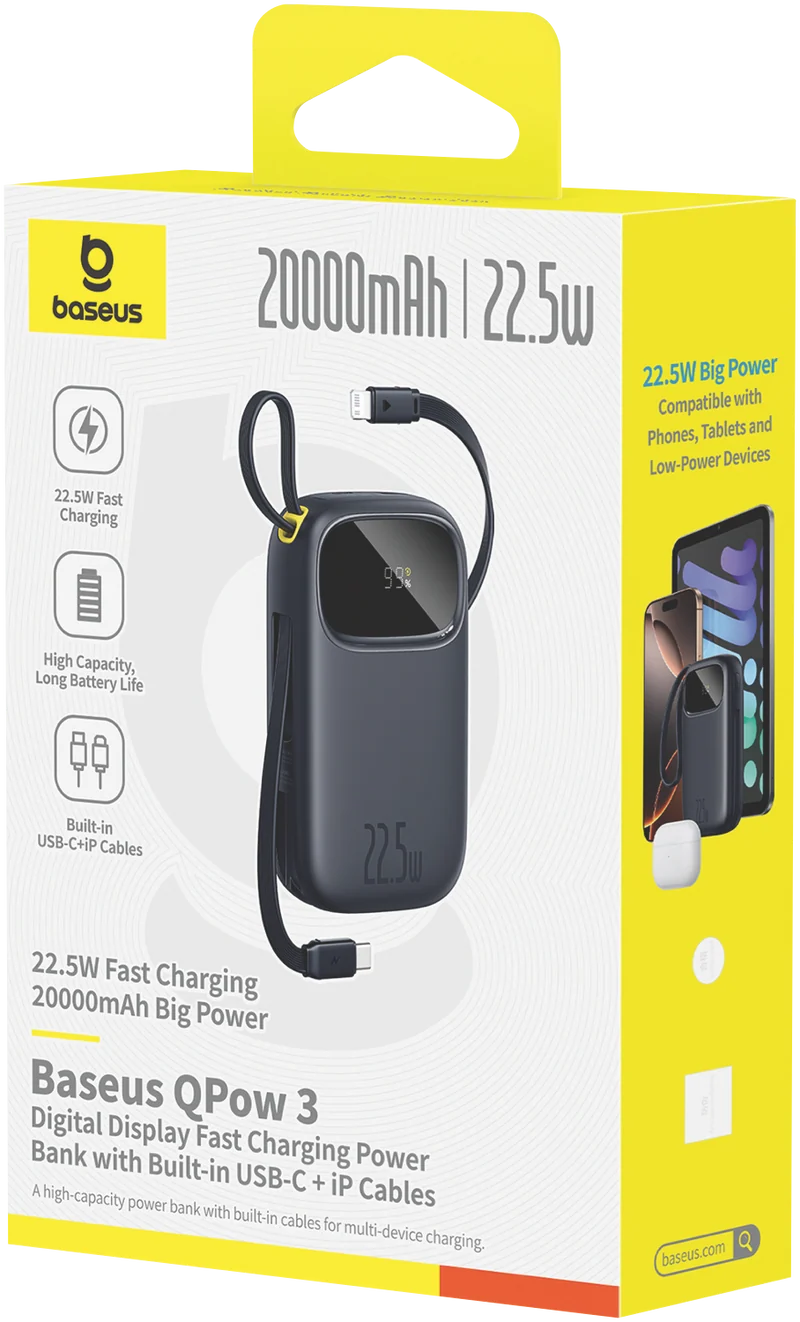 Baseus Digital Display 22.5W 20000mAh Power Bank Cosmic Black