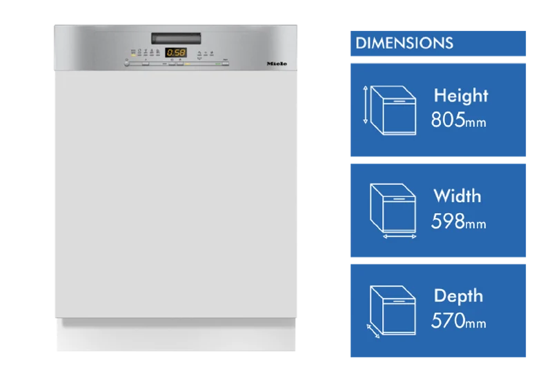 Miele 60cm Semi-Integrated Dishwasher with QuickPowerWash CleanSteel