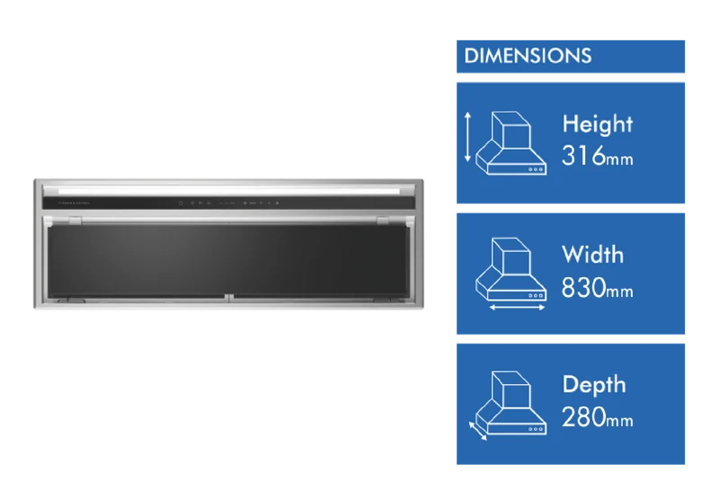 Fisher & Paykel 90cm Series 7 Integrated Insert Wall Rangehood