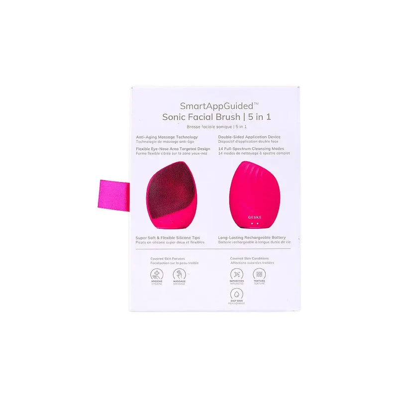 Geske Sonic Facial Brush 5 in 1- Magenta