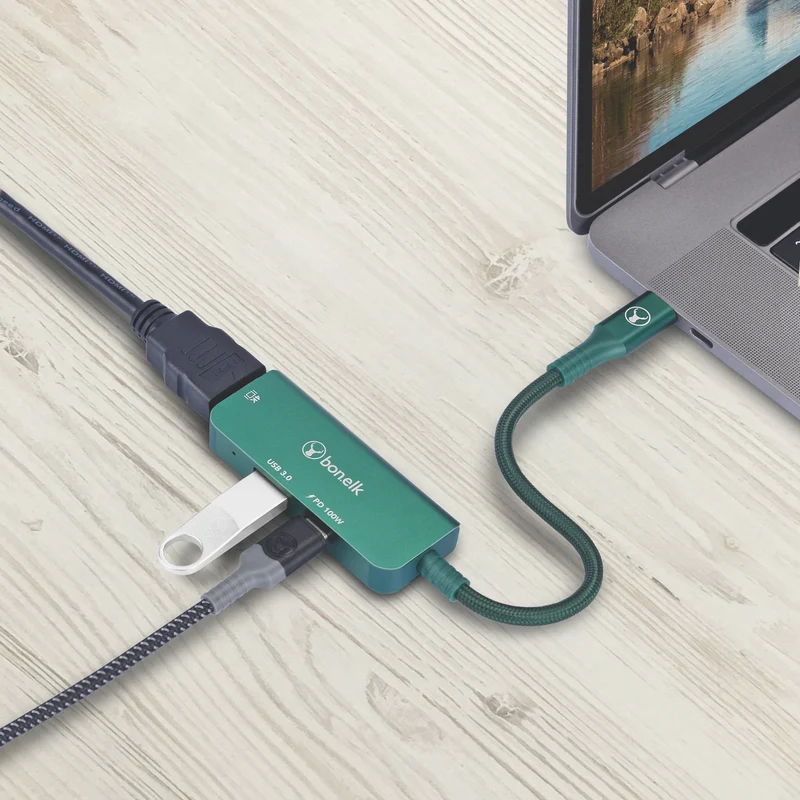 Bonelk Long-Life 3in1 Multiport Hub (Green)