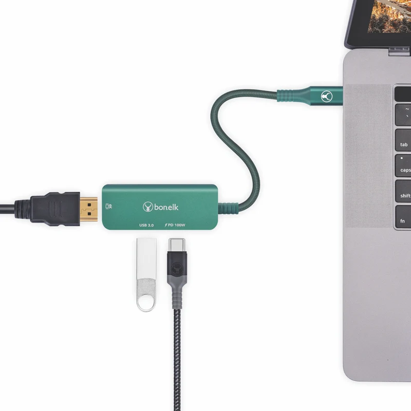 Bonelk Long-Life 3in1 Multiport Hub (Green)