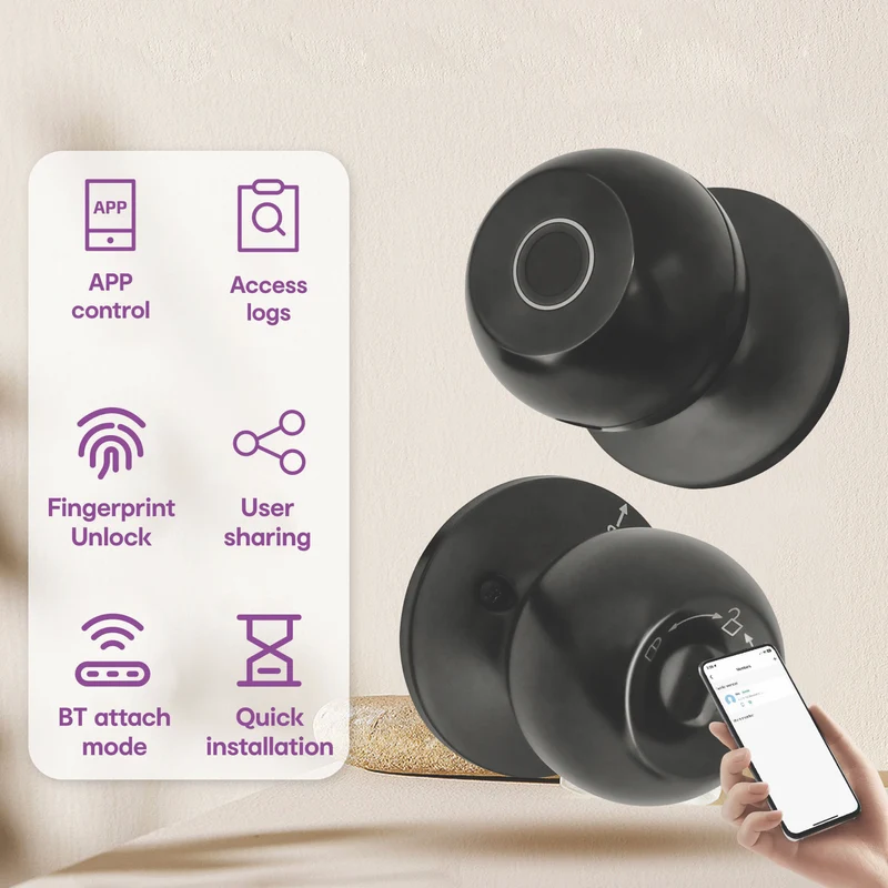 Connect SmartHome Internal Door Cyclinder with Fingerprint Scanner