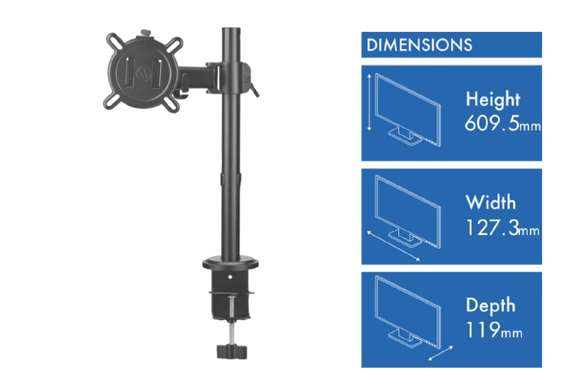 One For All Single Arm Smart Series Monitor Arm - Black