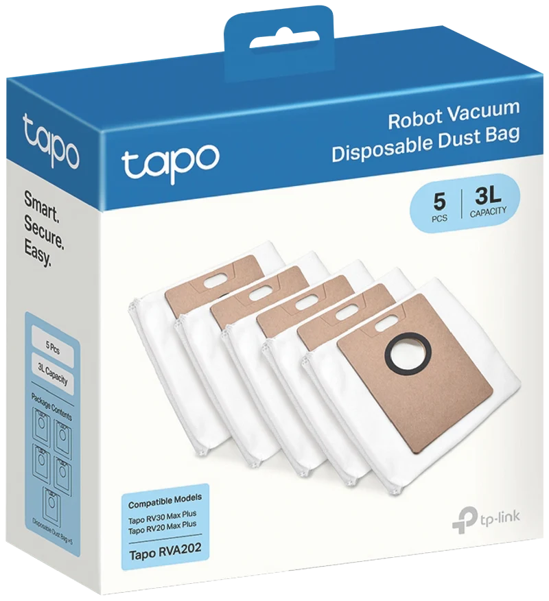 TP-LINK Tapo Max Series Robot Vacuum Disposable Dust Bag 5Pk