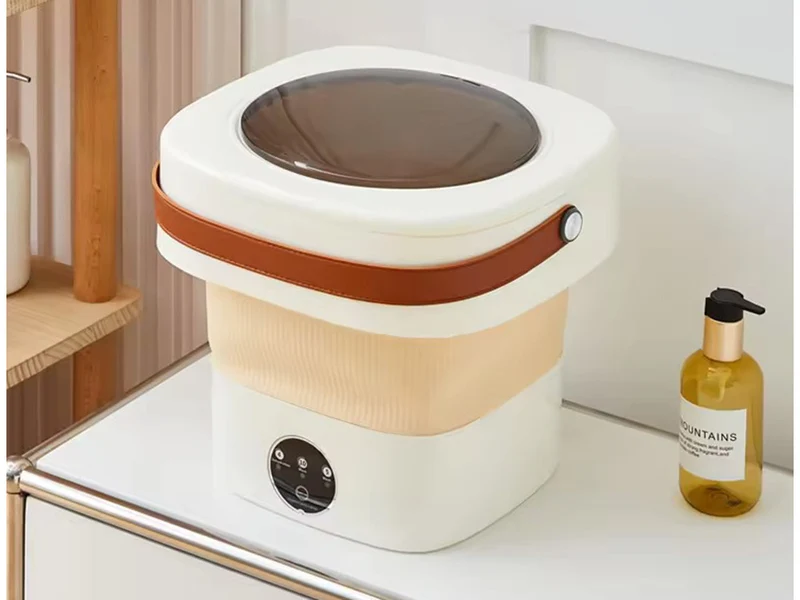 Mini hopfällbar resstvättmaskin 11L – Kompakt tvättmaskin för resor och och små textilier