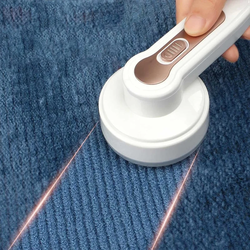 Genopladelig USB Fusselkniv med 3-klinge og sugefunktion til tøj