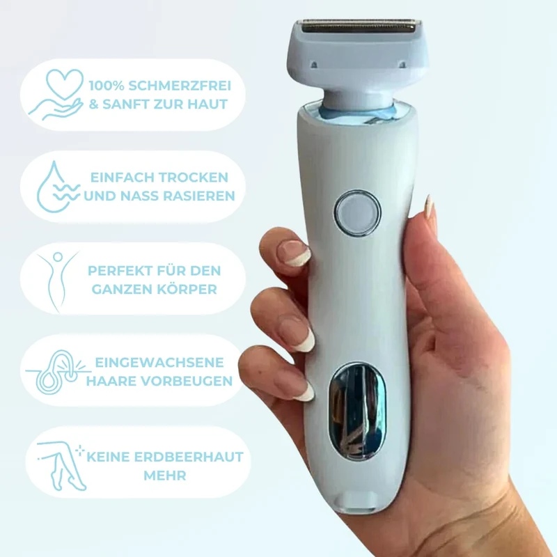 Trådløs elektrisk intimtrimmer til kvinder | 2-i-1 bikini barbermaskine til våd og tør brug | USB genopladelig, vandtæt