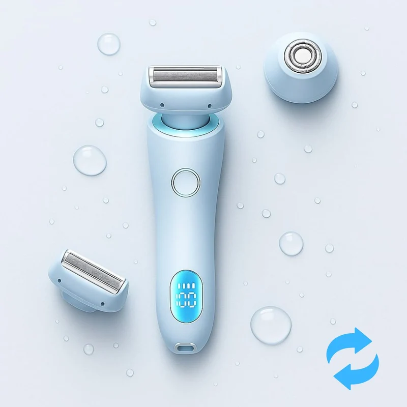 Trådløs elektrisk intimtrimmer til kvinder | 2-i-1 bikini barbermaskine til våd og tør brug | USB genopladelig, vandtæt