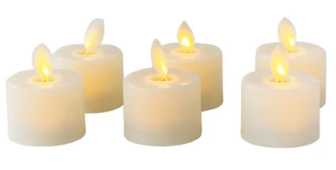 6 Stykker Flammefri LED Lys med Fjernbetjening