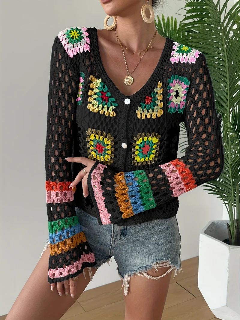 Håndlavet boho-kjole i farverig og komfortabel stil