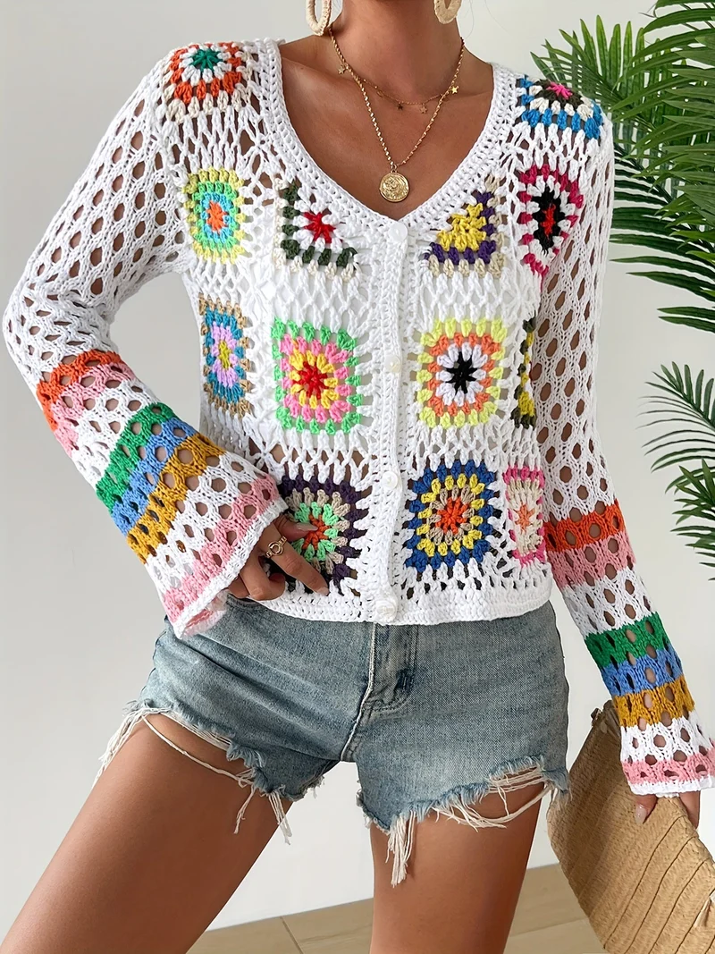 Håndlavet boho-kjole i farverig og komfortabel stil