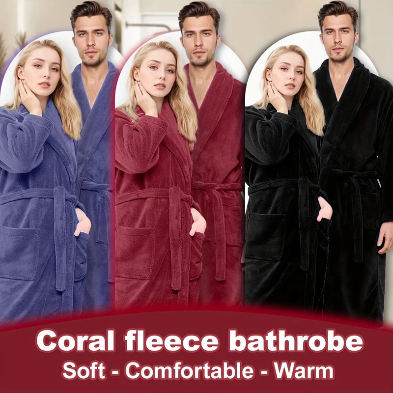 Luksuriøs Unisex Badekåbe i Blødt Fleece – Komfort og Varme