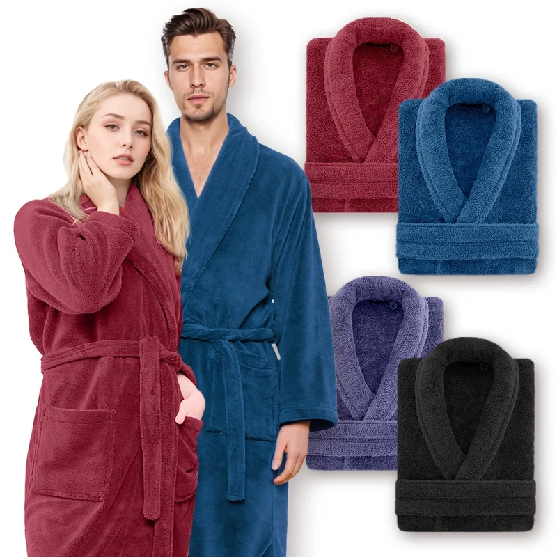 Luksuriøs Unisex Badekåbe i Blødt Fleece – Komfort og Varme