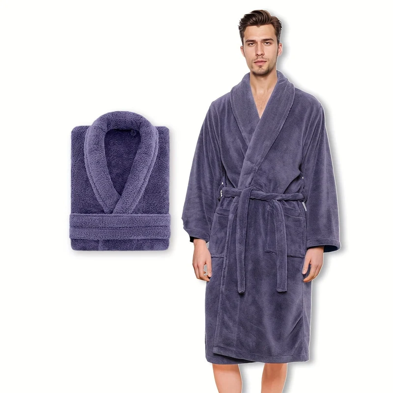 Luksuriøs Unisex Badekåbe i Blødt Fleece – Komfort og Varme