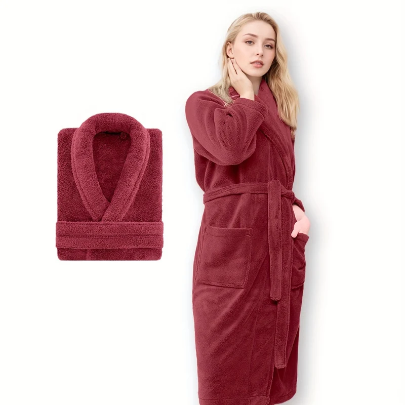Luksuriøs Unisex Badekåbe i Blødt Fleece – Komfort og Varme