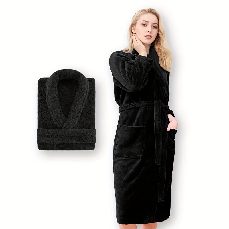 Luksuriøs Unisex Badekåbe i Blødt Fleece – Komfort og Varme