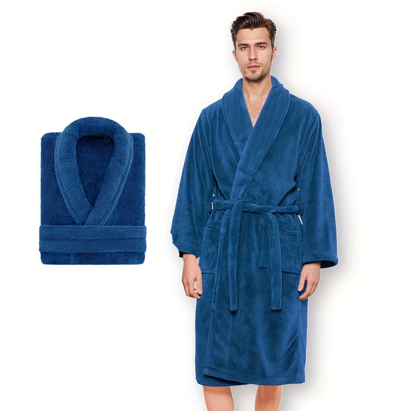 Luksuriøs Unisex Badekåbe i Blødt Fleece – Komfort og Varme