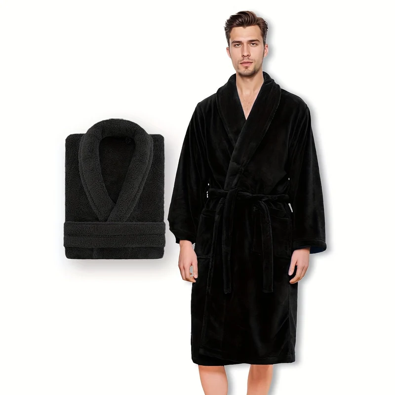 Luksuriøs Unisex Badekåbe i Blødt Fleece – Komfort og Varme