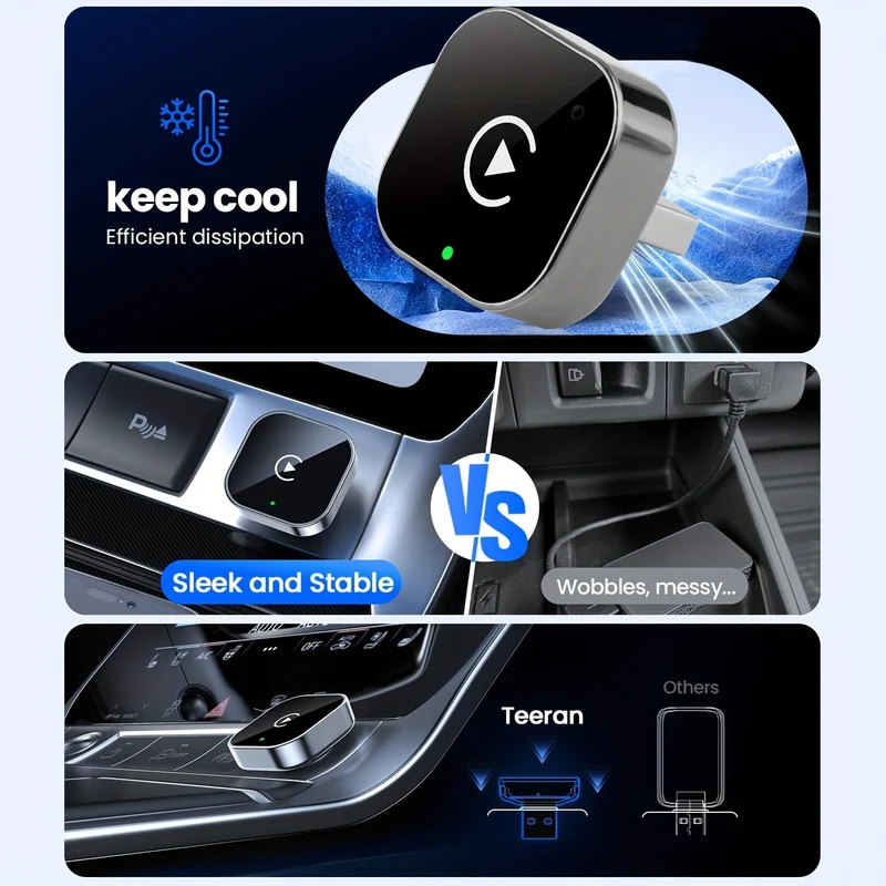 Trådløs biladapter til CarPlay og Android Auto – Hurtig installation