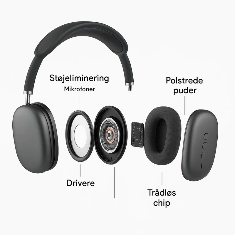 LydGlæde | Trådløse Bluetooth-hovedtelefoner med HiFi-lyd og støjreduktion