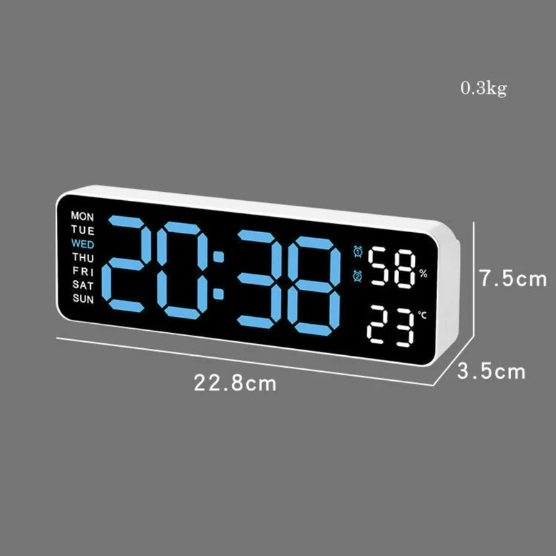 Elegant Digital Vægur med LED Display