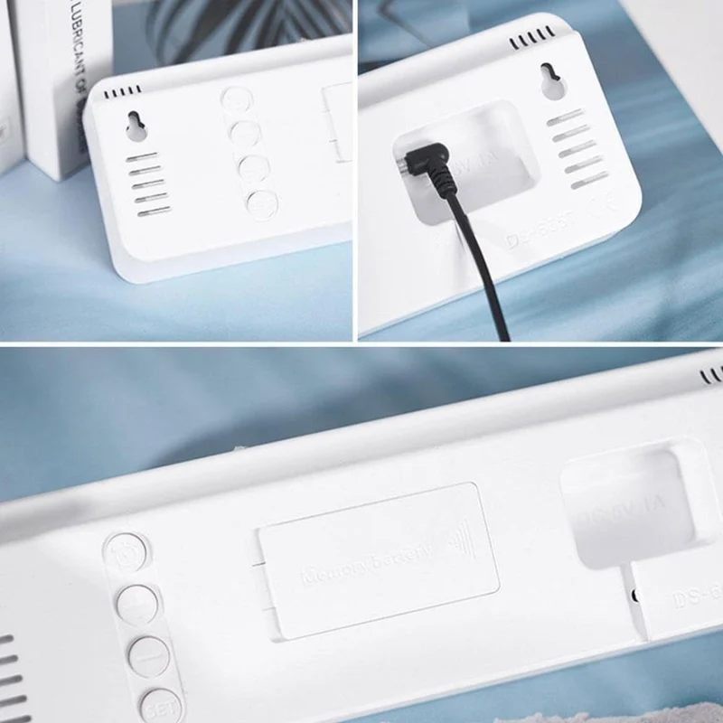 Elegant Digital Vægur med LED Display