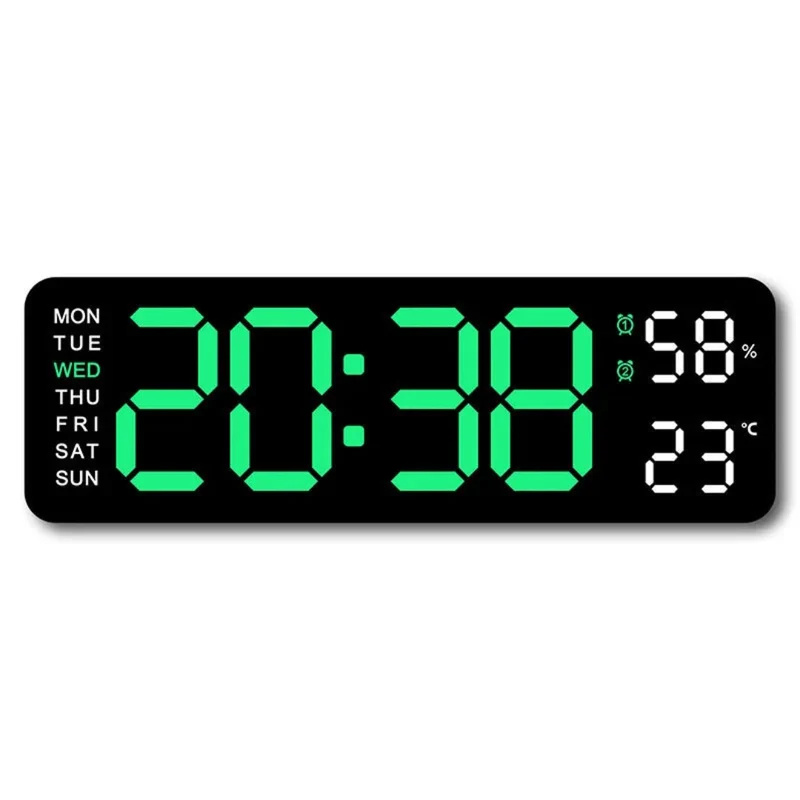 Elegant Digital Vægur med LED Display