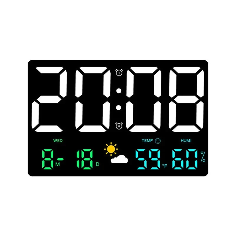 Elegant Digital Vægur med LED Display