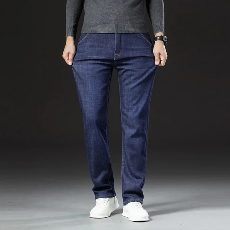 Varm vinterjeans til mænd med blødt fleecefor