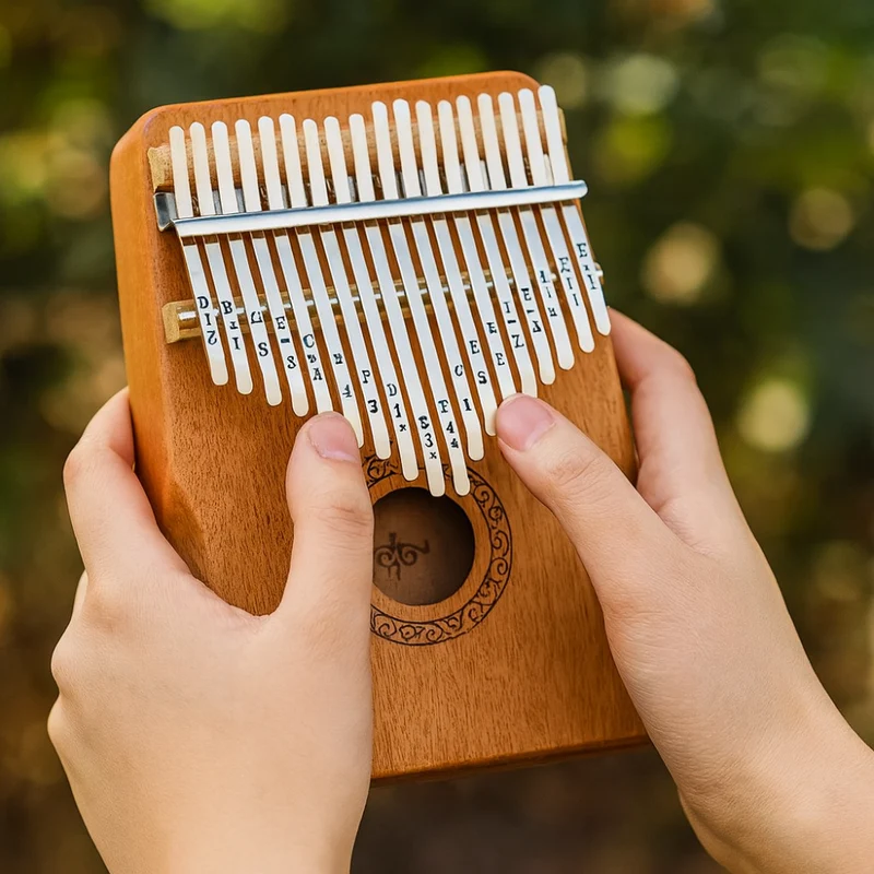 Naturligt Træ Kalimba med 17 Tangenter - Musikalsk Oplevelse
