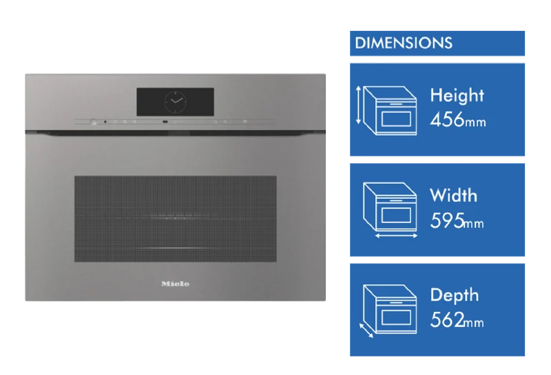 Miele 45cm Handleless 3in1 Speed Oven and Microwave Combination with Crisp Function Graphite Grey