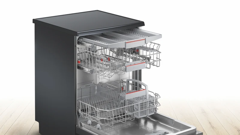 Bosch Series 4 Freestanding Dishwasher Black Inox