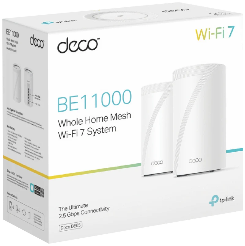 TP-LINK Deco BE11000 Tri-Band Whole-Home Mesh Wi-Fi 7 System (2-pack)