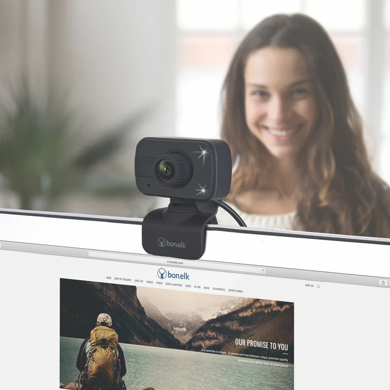 Bonelk USB Webcam Clip On - 1080p (Black)