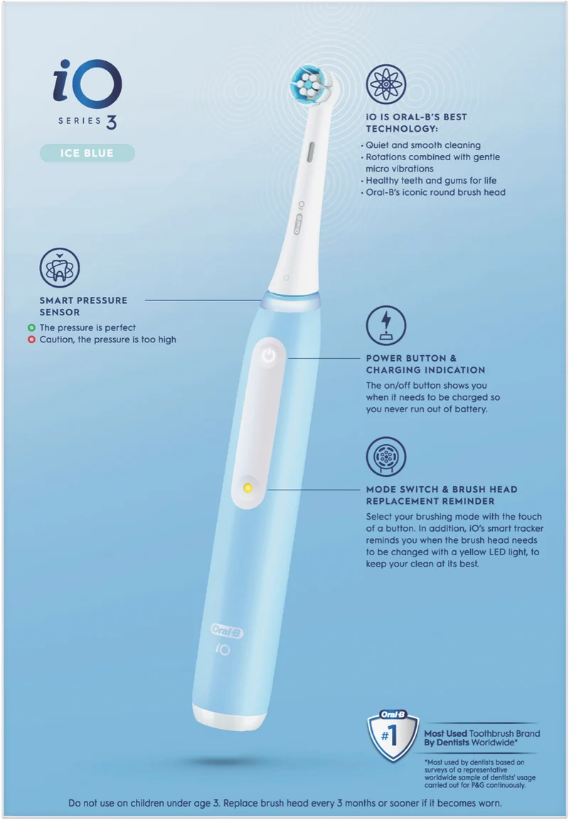 Oral B IO Series 3 Electric Toothbrush Ice Blue