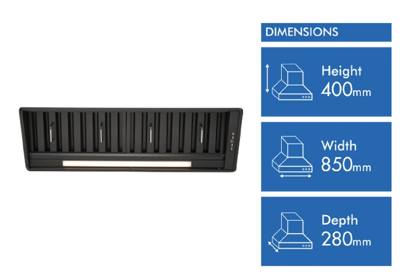 Schweigen 90cm Non- Silent Undermount Rangehood, Black