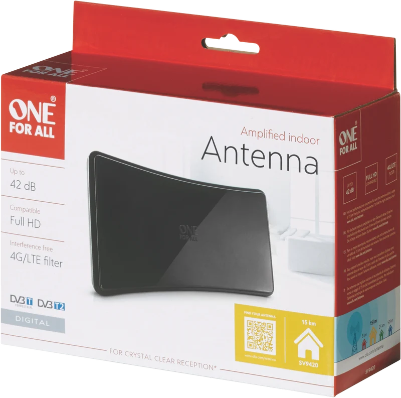 One For All HD Amplified Indoor Antenna 42dB