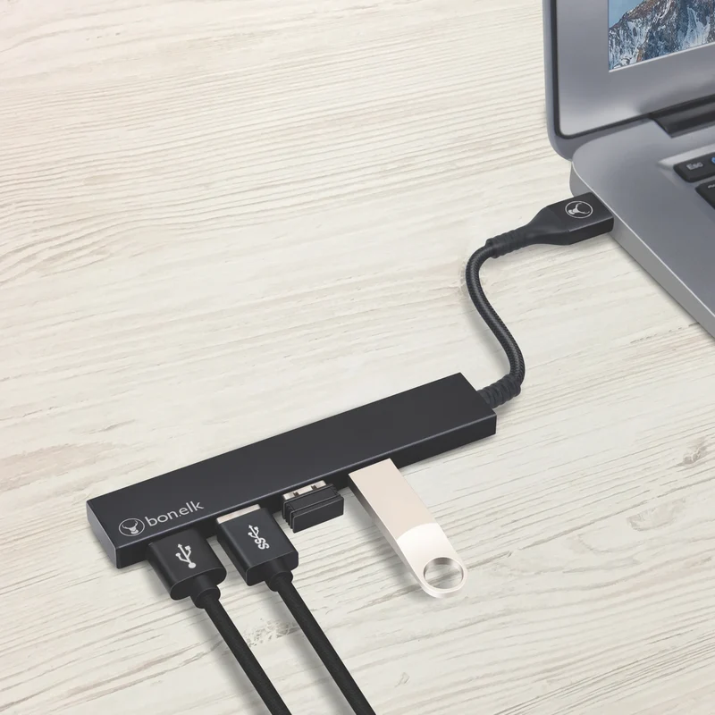 Bonelk Long-Life USB-A to 4 Port USB 3.0 (Black)